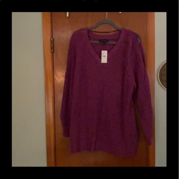 Lane Bryant purple slit-sleeve sweater, 22/24 - Picture 7 of 7
